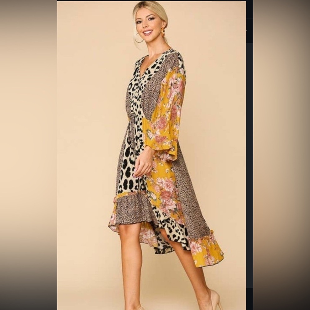 Floral and Animal Print Dress